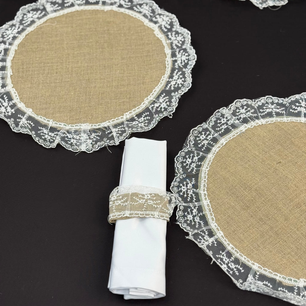 Set de table en khicha et dentelle