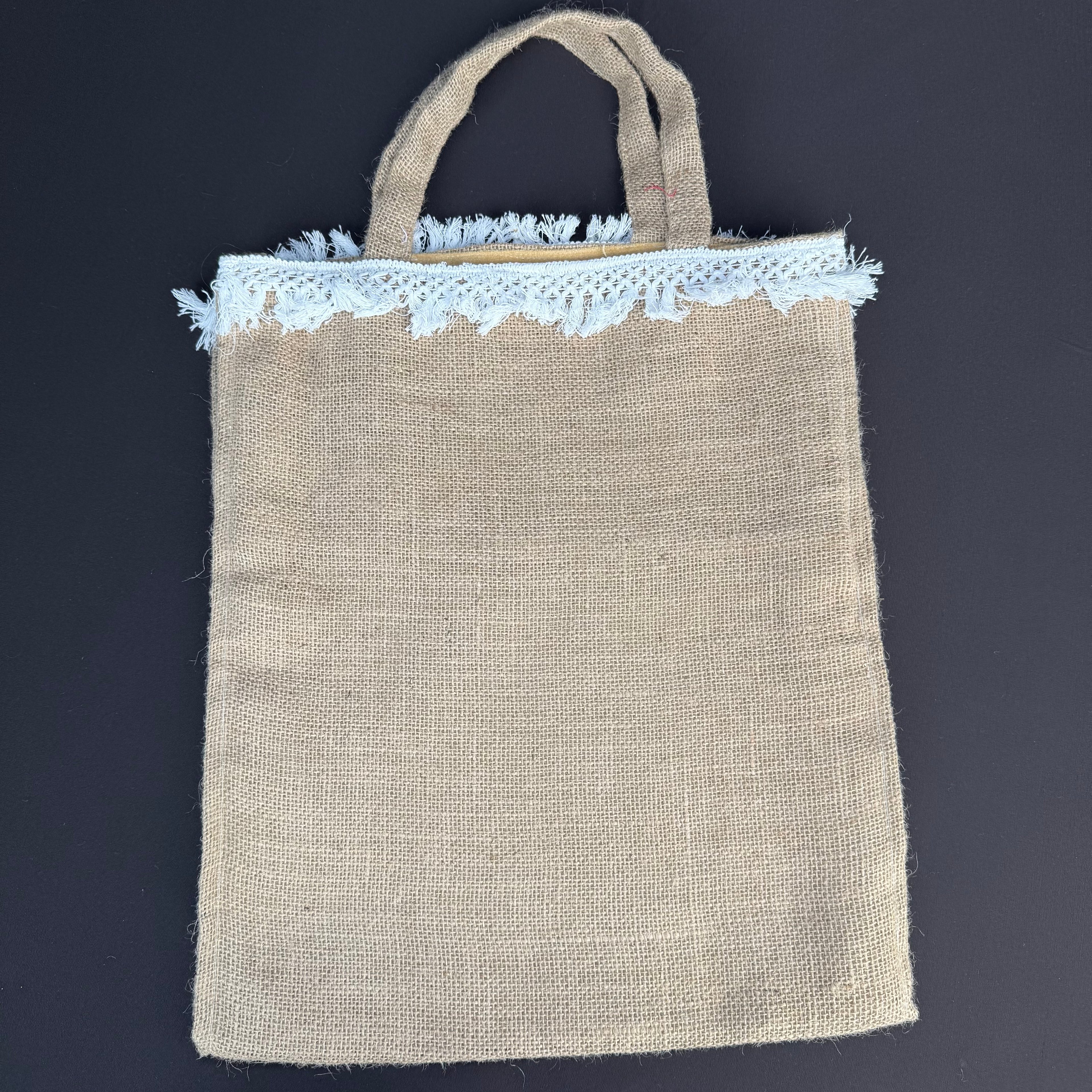 Tote bag en Toile de Jute avec Franges