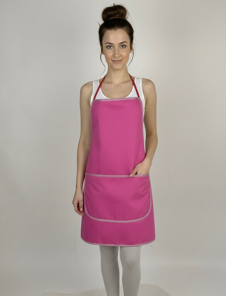 tablier de cuisine en rose fushia