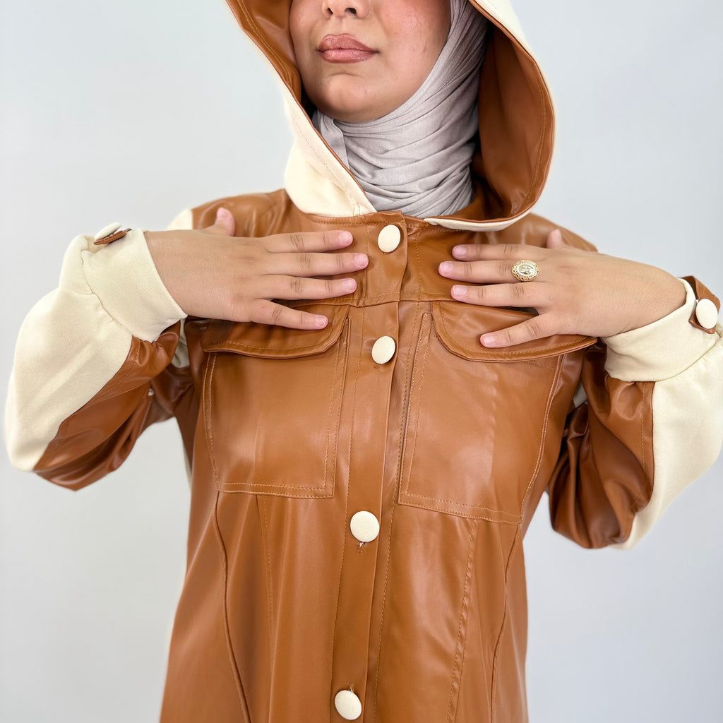 Robe manteau en skai