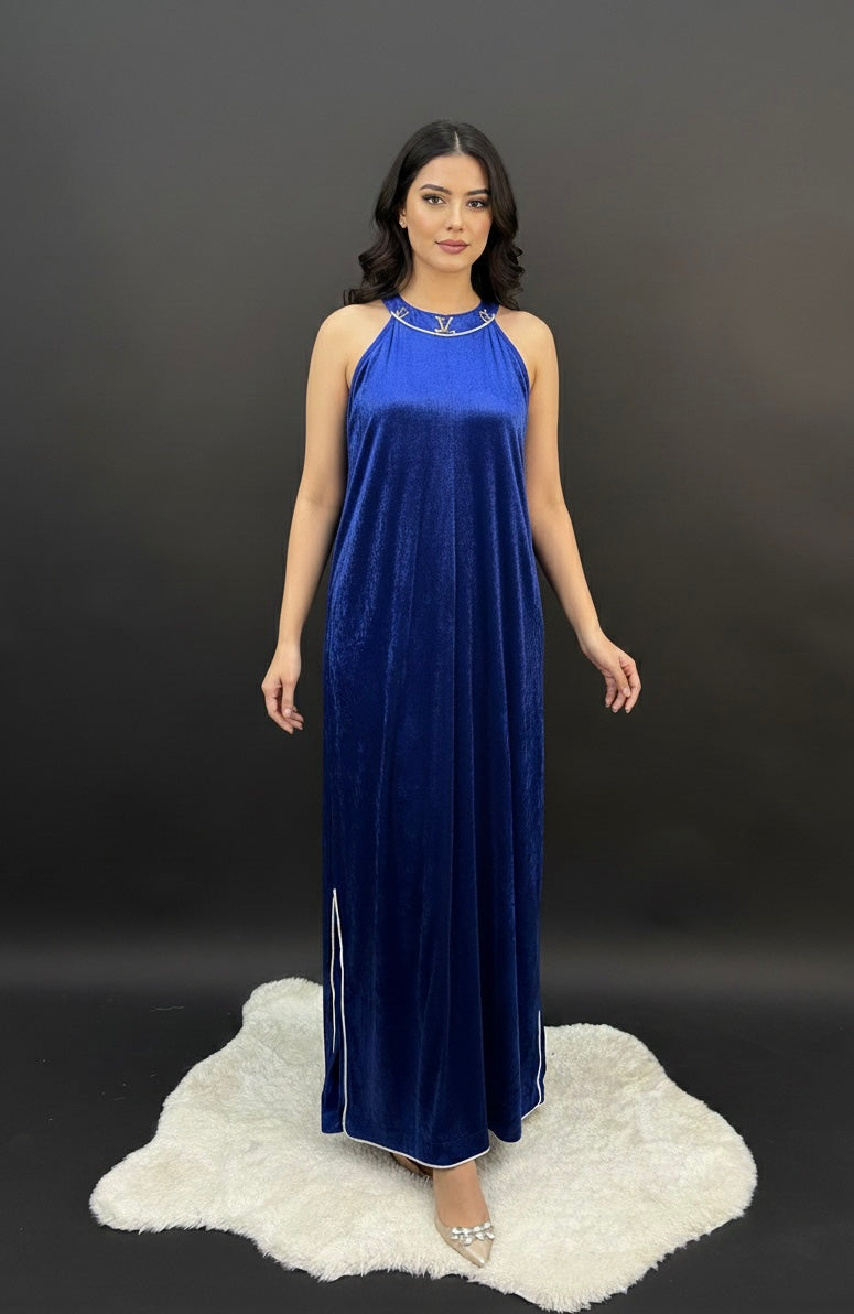 Caftan Velours Bleu Royal