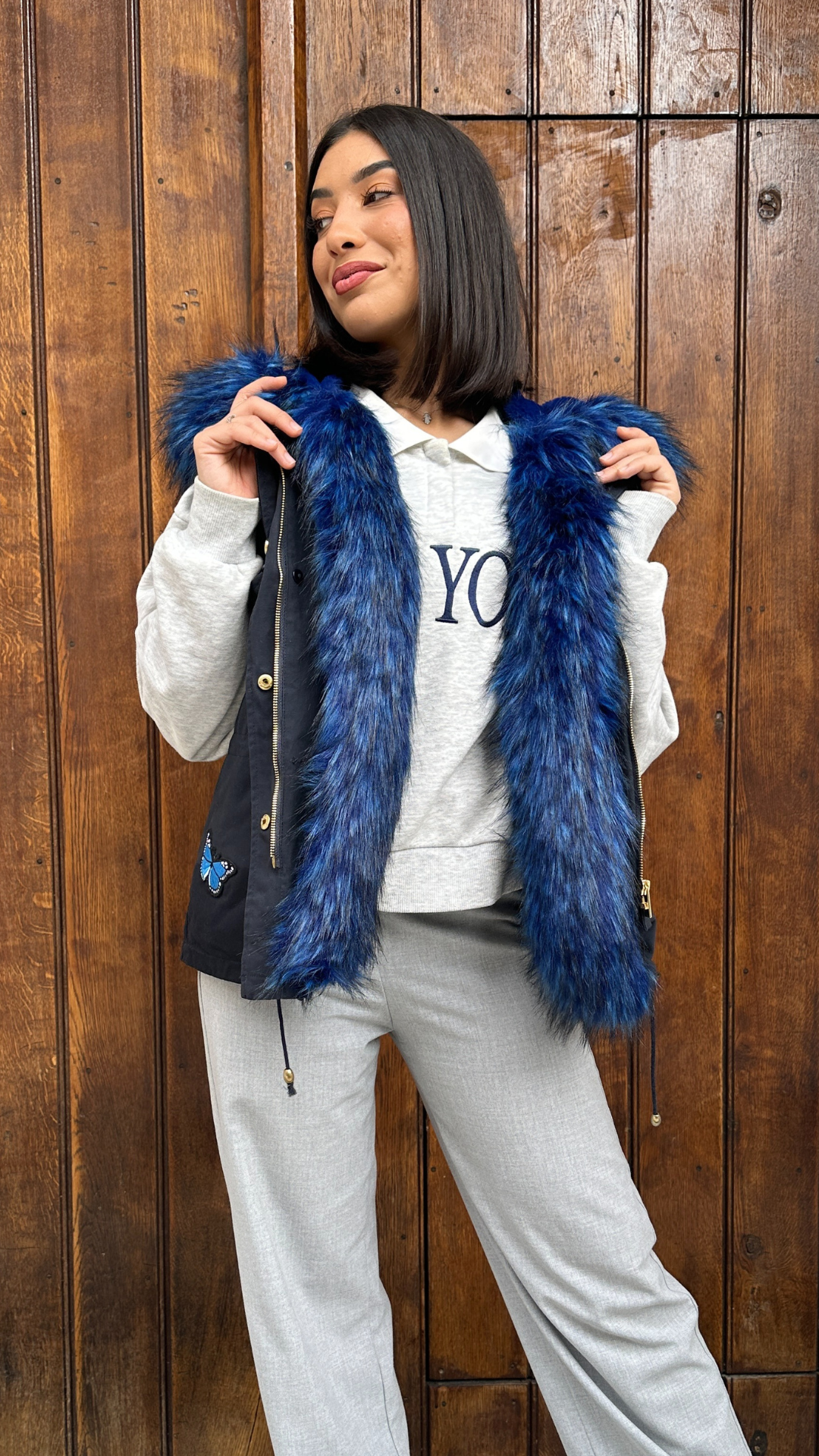 Gilet avec Fourrure Démontable