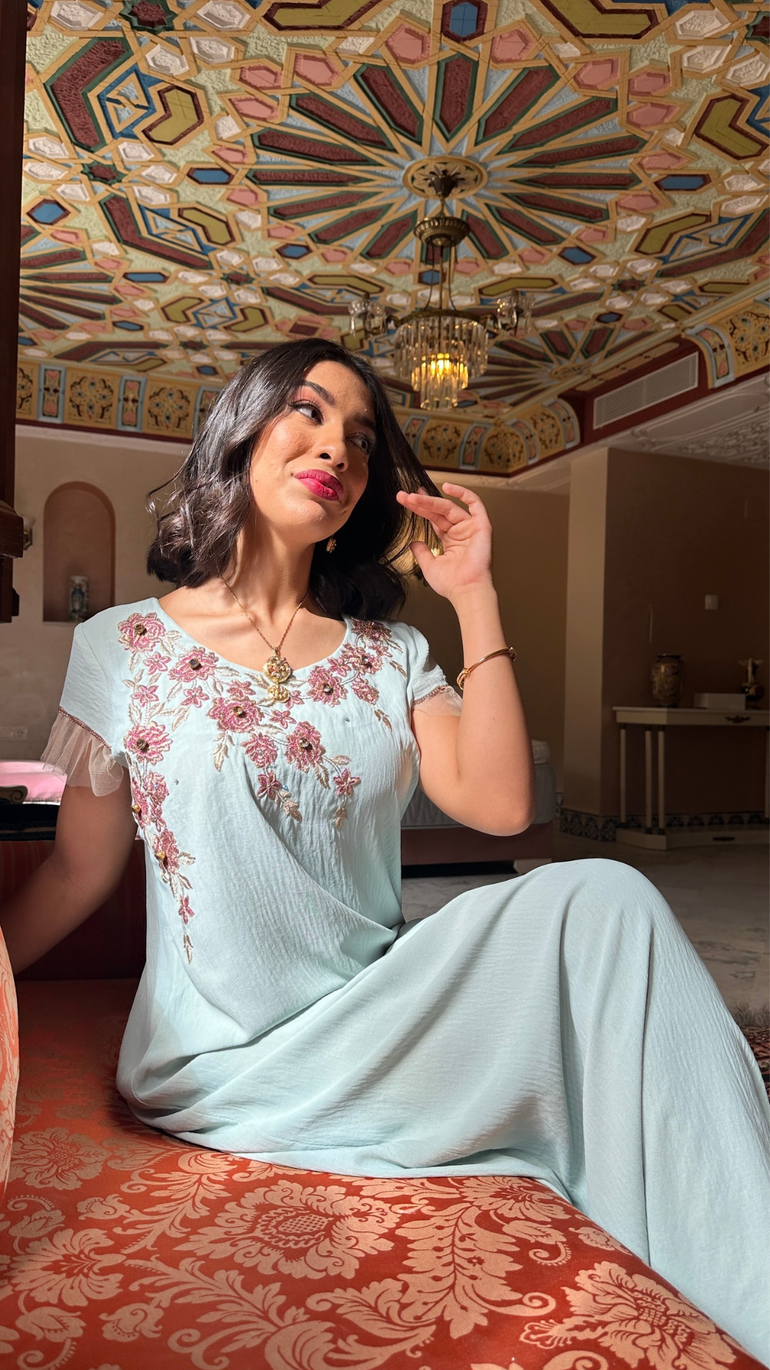 Robe bleu turquoise claire