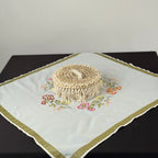 Nappe  de Table Brodé Jardin Printanier
