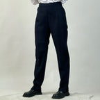 pantalon bleu nuit à coupe droite