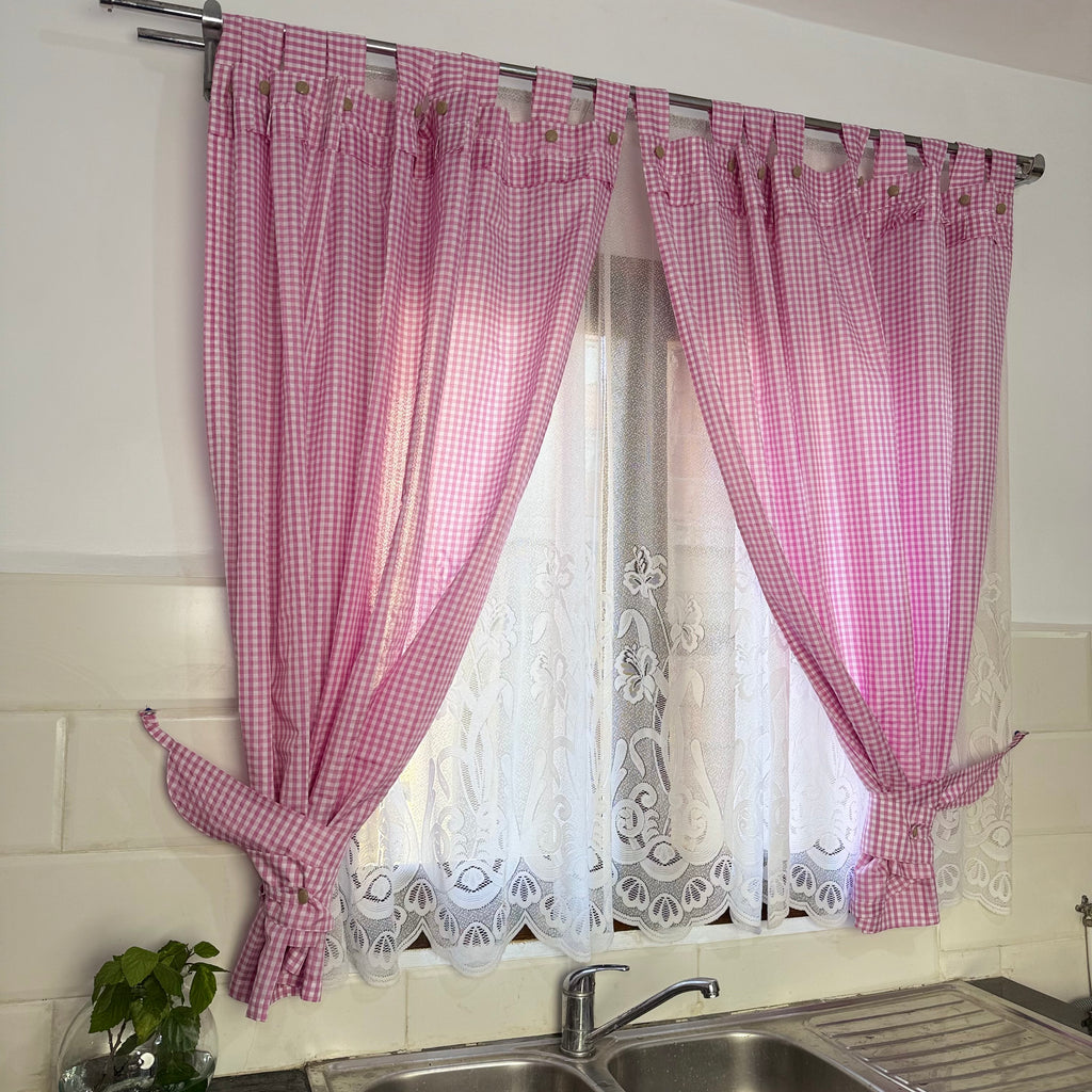 Série de table vichy rose