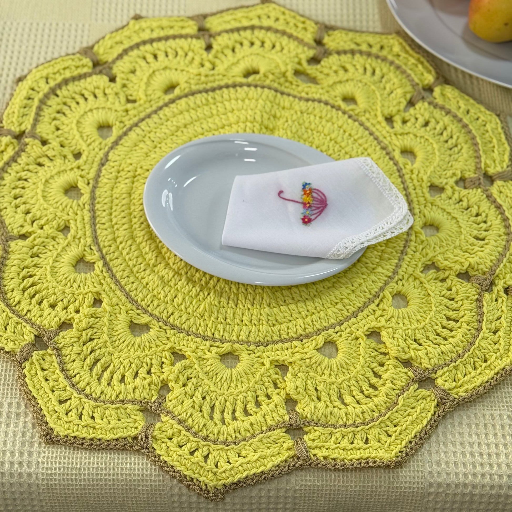 Série Sets de table au crochet colorés