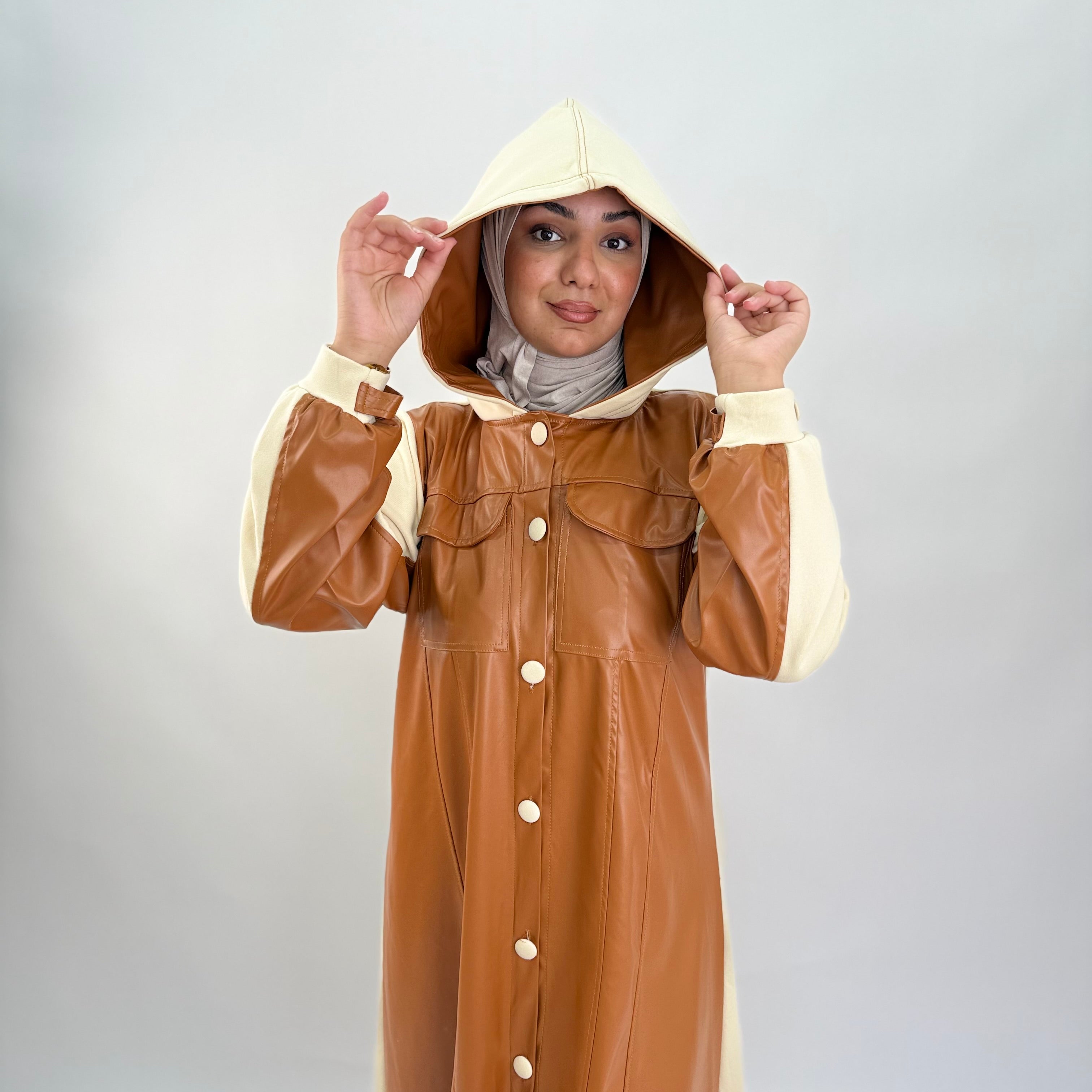 Robe manteau en skai