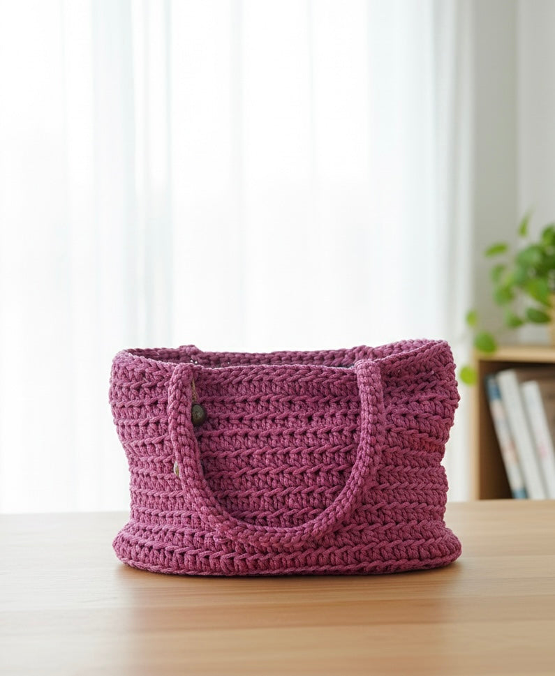 Panier Crochet Rose