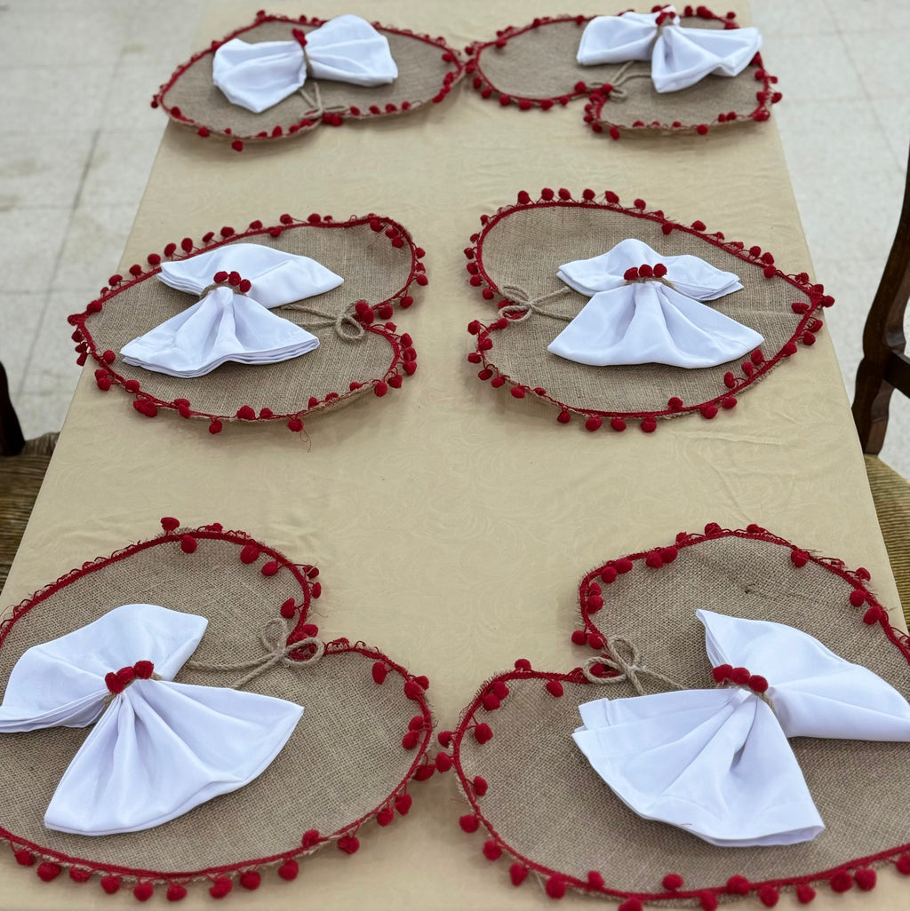 Napperons en jute naturel