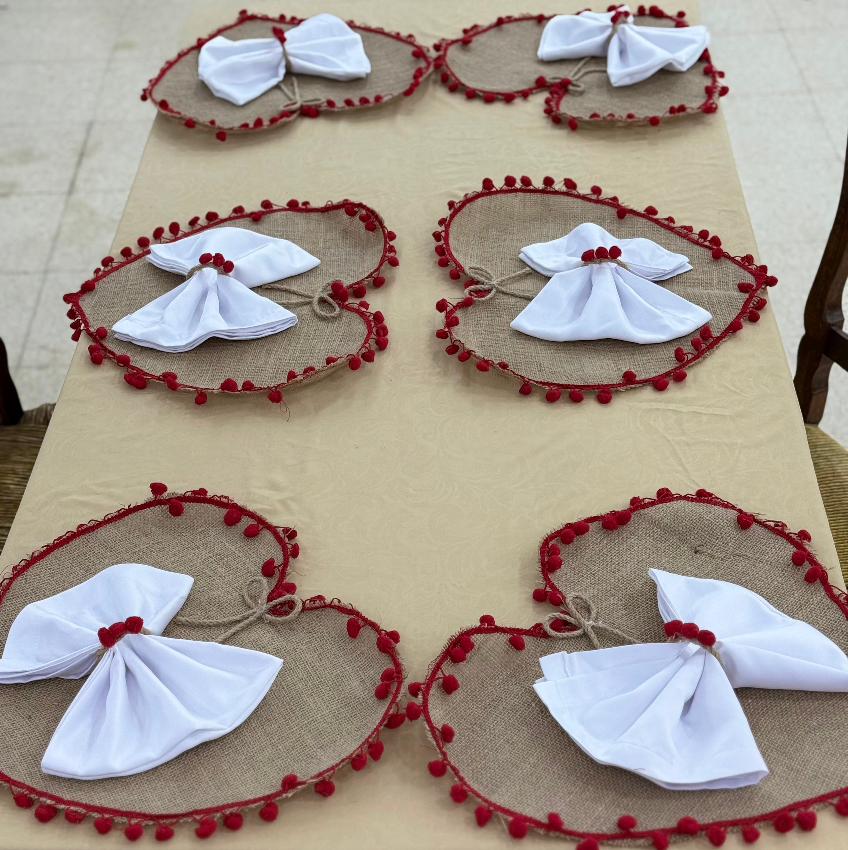 Napperons en jute naturel