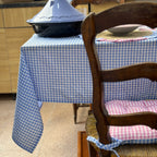 Série de table vichy bleu/rose
