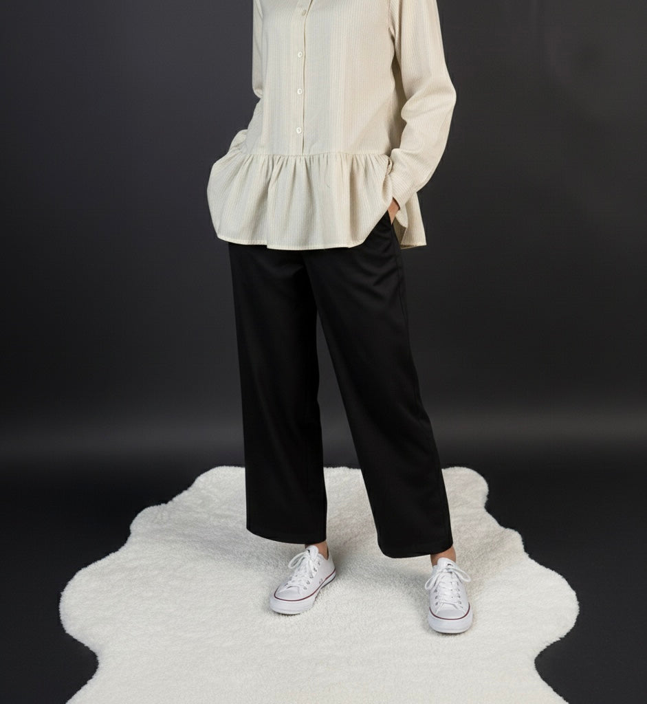 pantalon large marron nègre