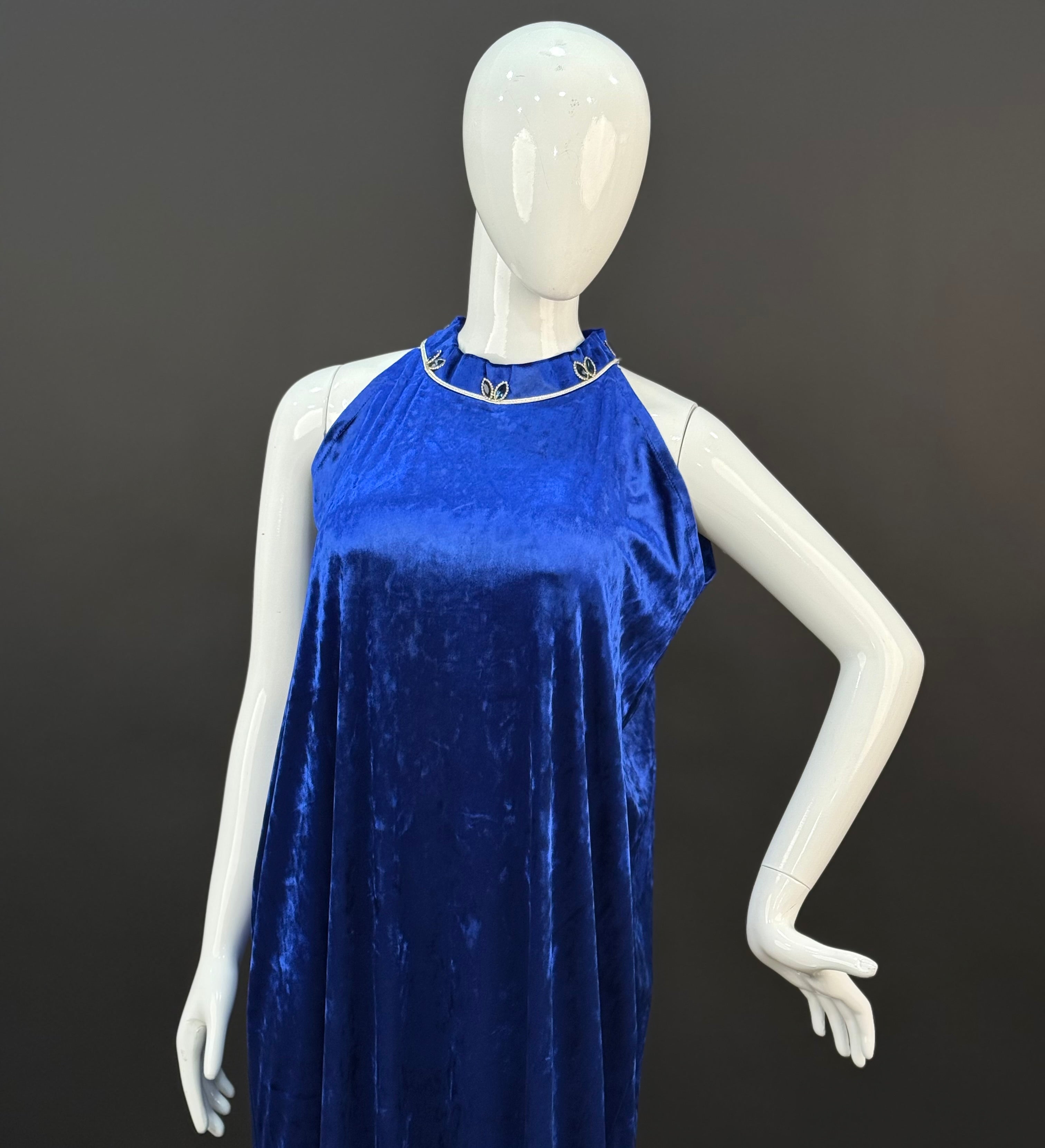 Caftan Velours Bleu Royal