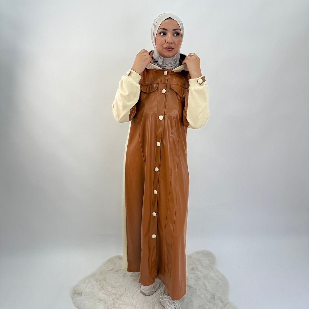 Robe manteau en skai