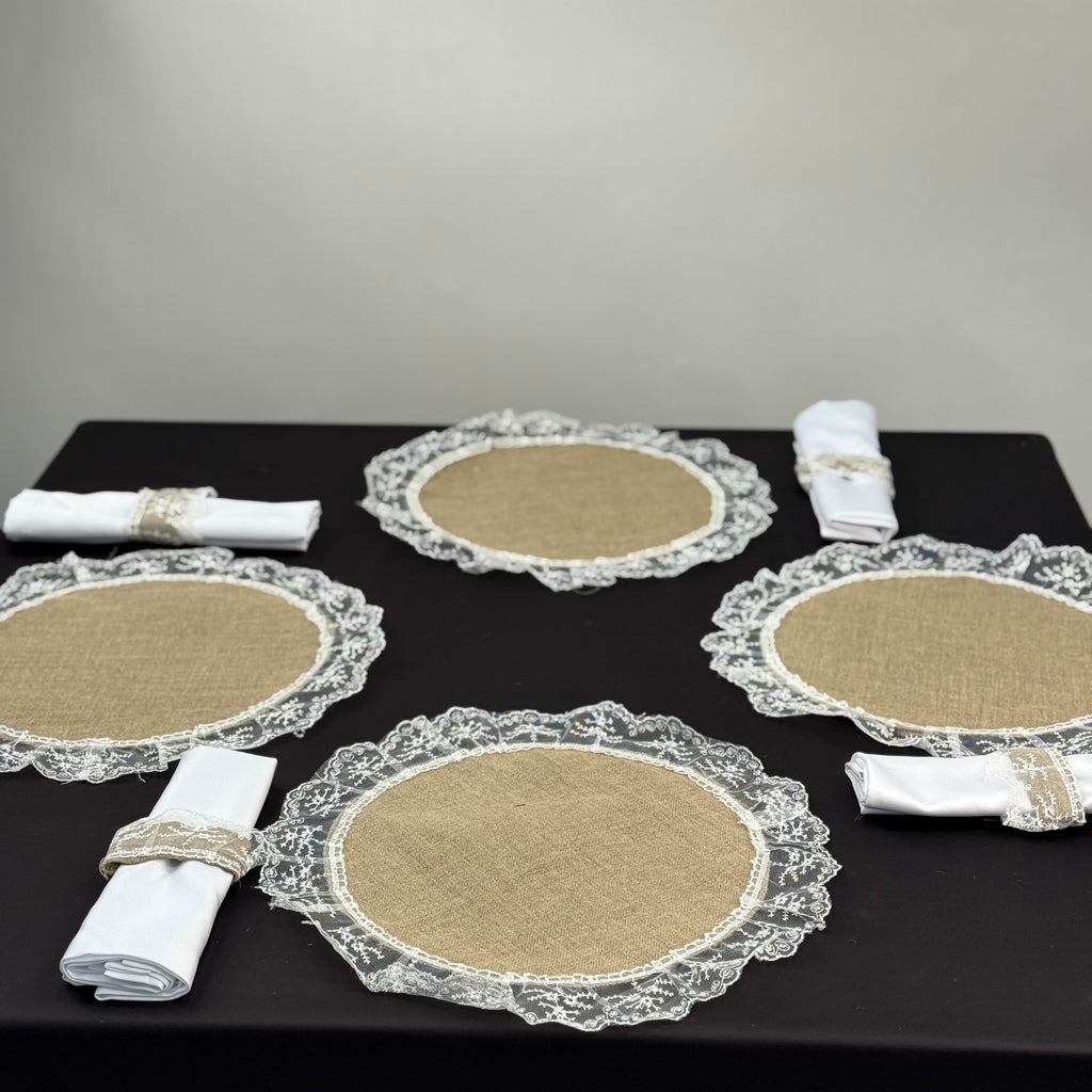 Set de table en khicha et dentelle