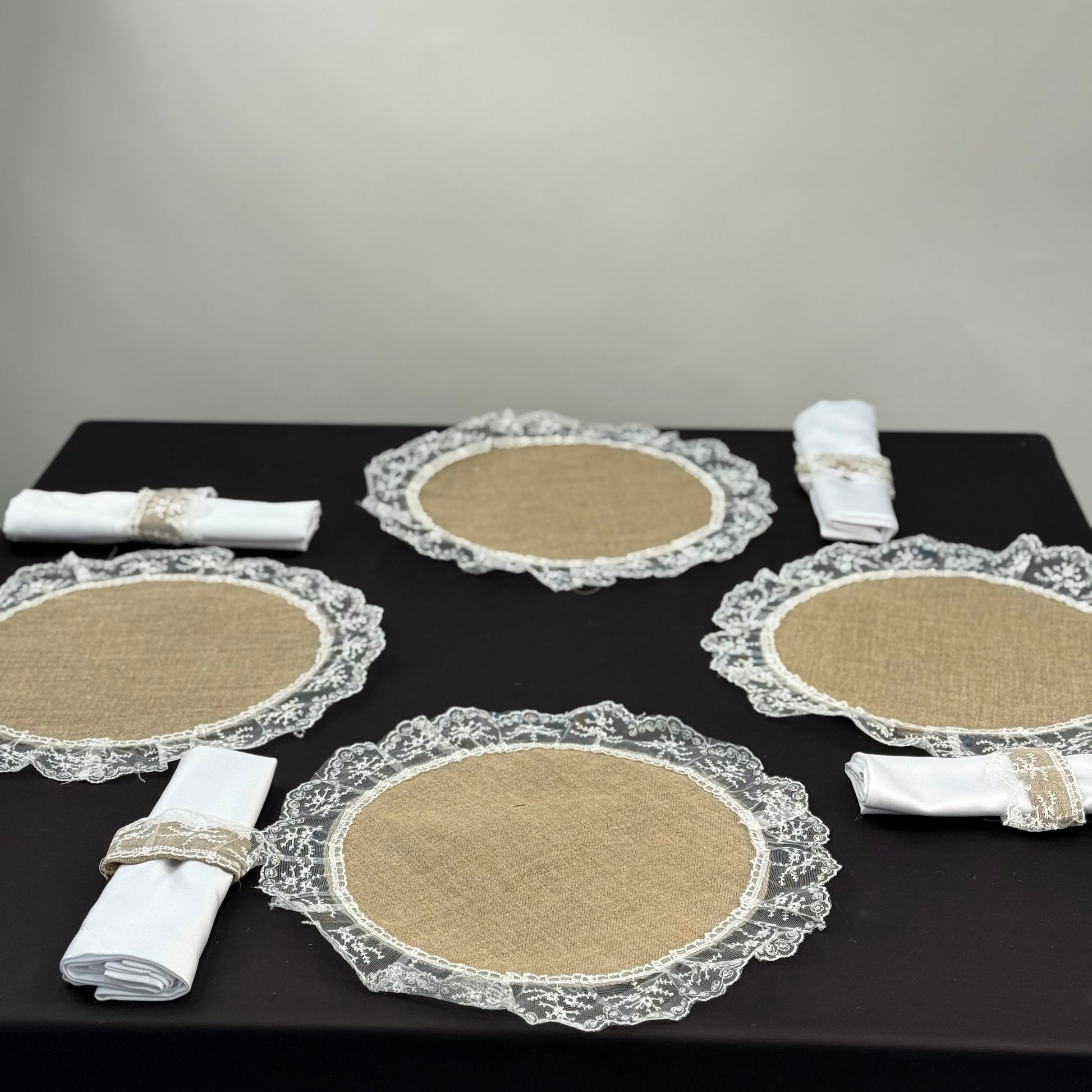 Set de table en khicha et dentelle