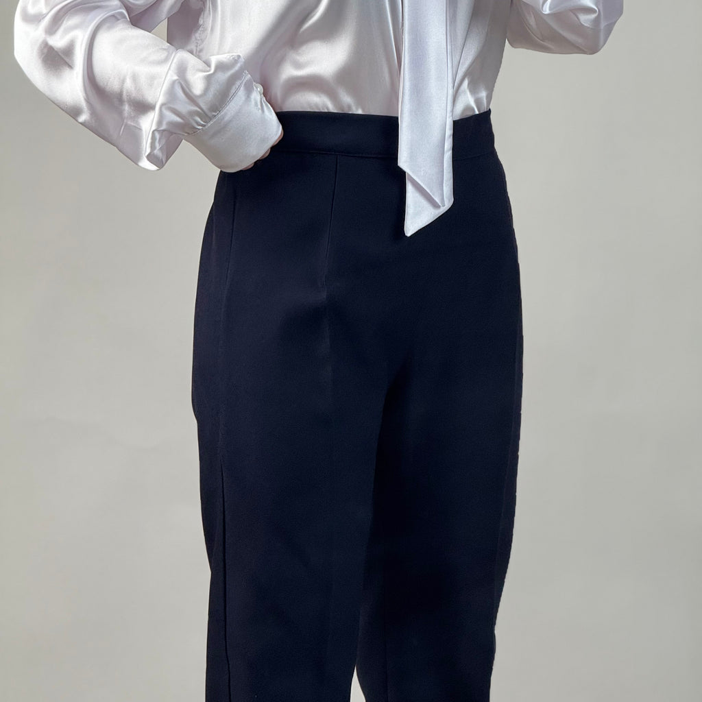 pantalon bleu nuit à coupe droite