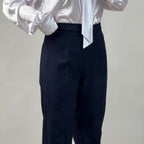 pantalon bleu nuit à coupe droite