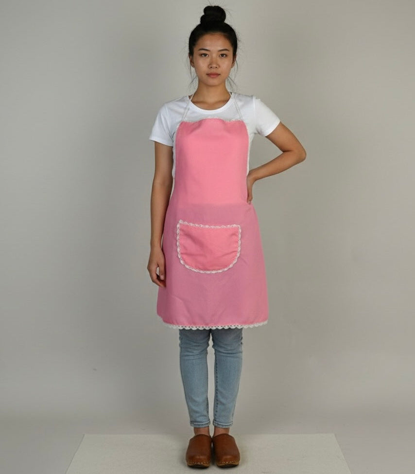 tablier de cuisine rose pastel