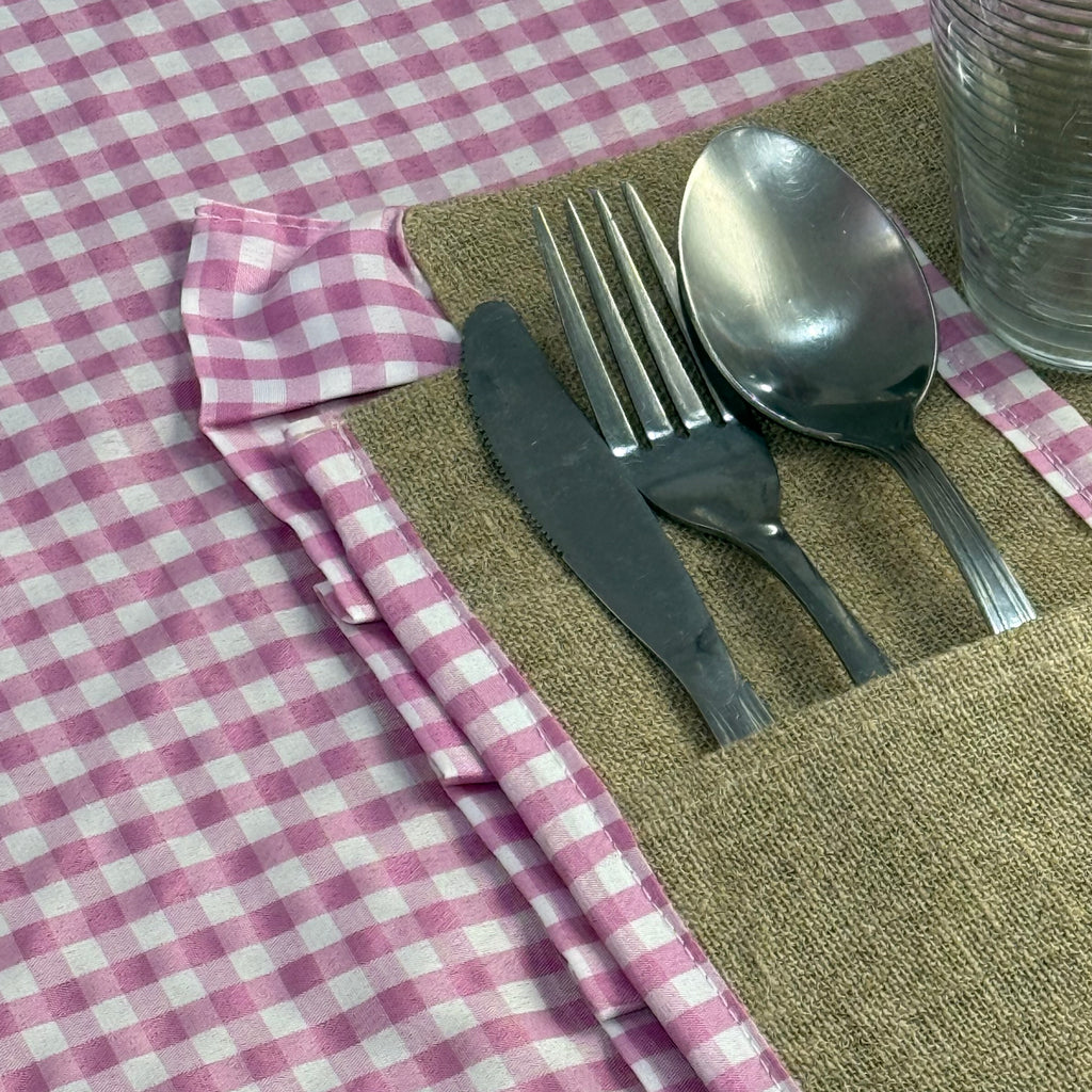 Série de table vichy rose