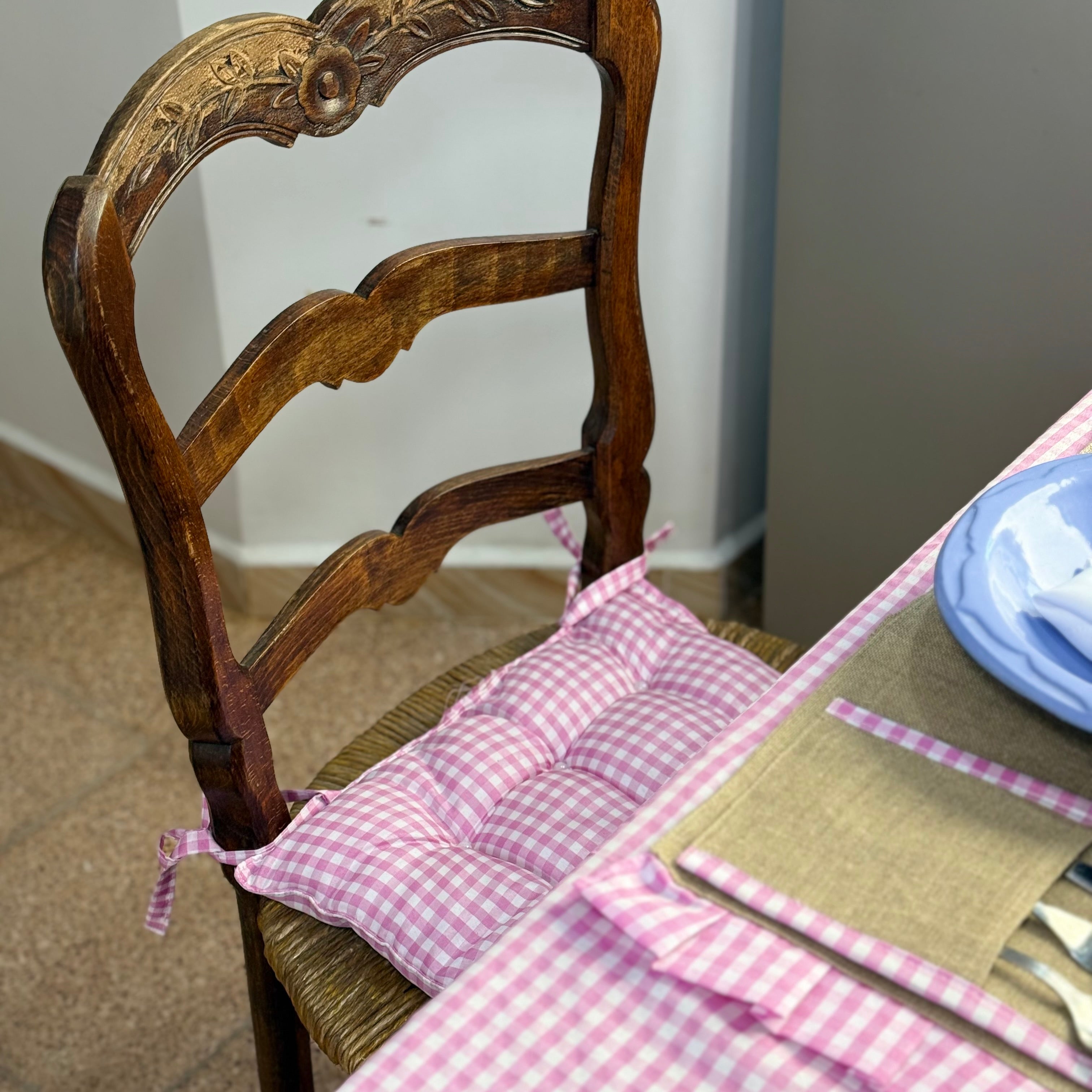 Série de table vichy rose