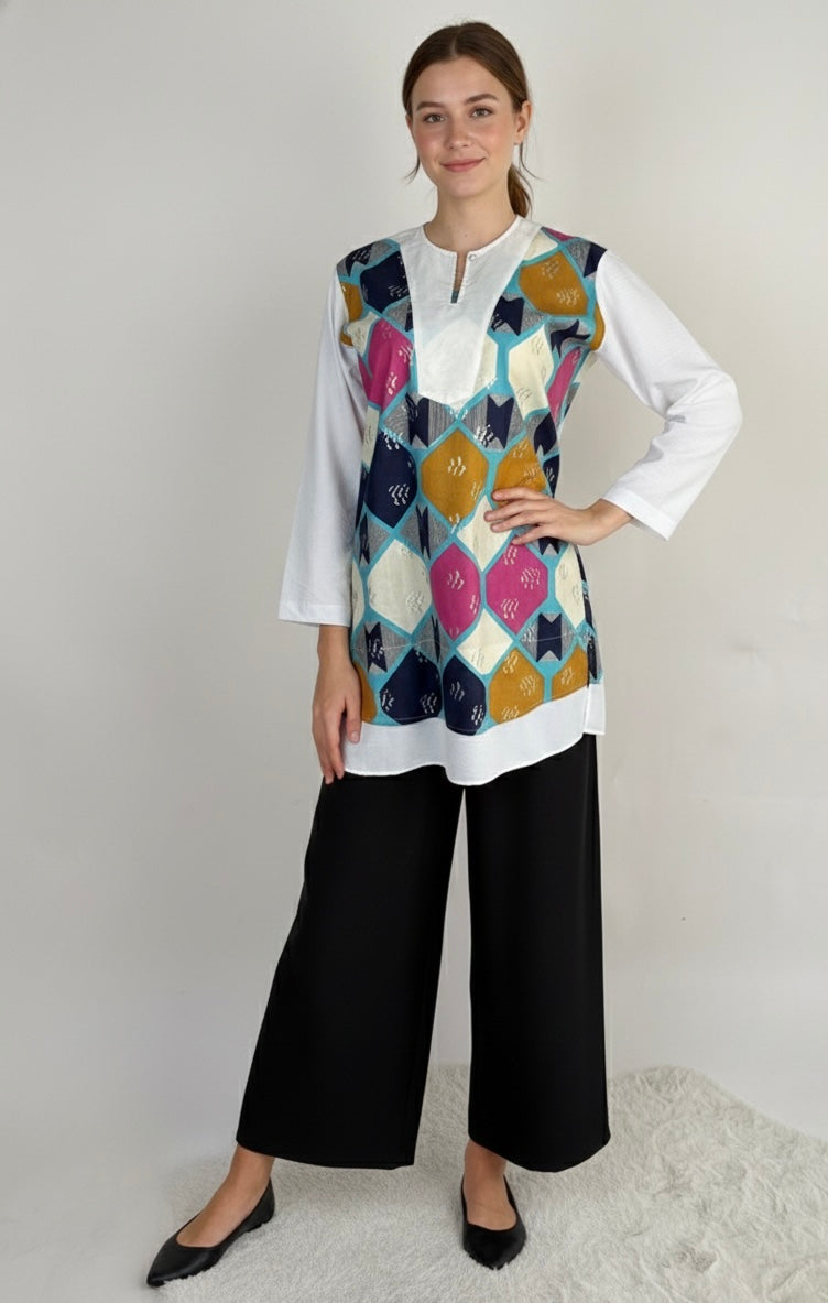 Tunique Géométrique Multicolore