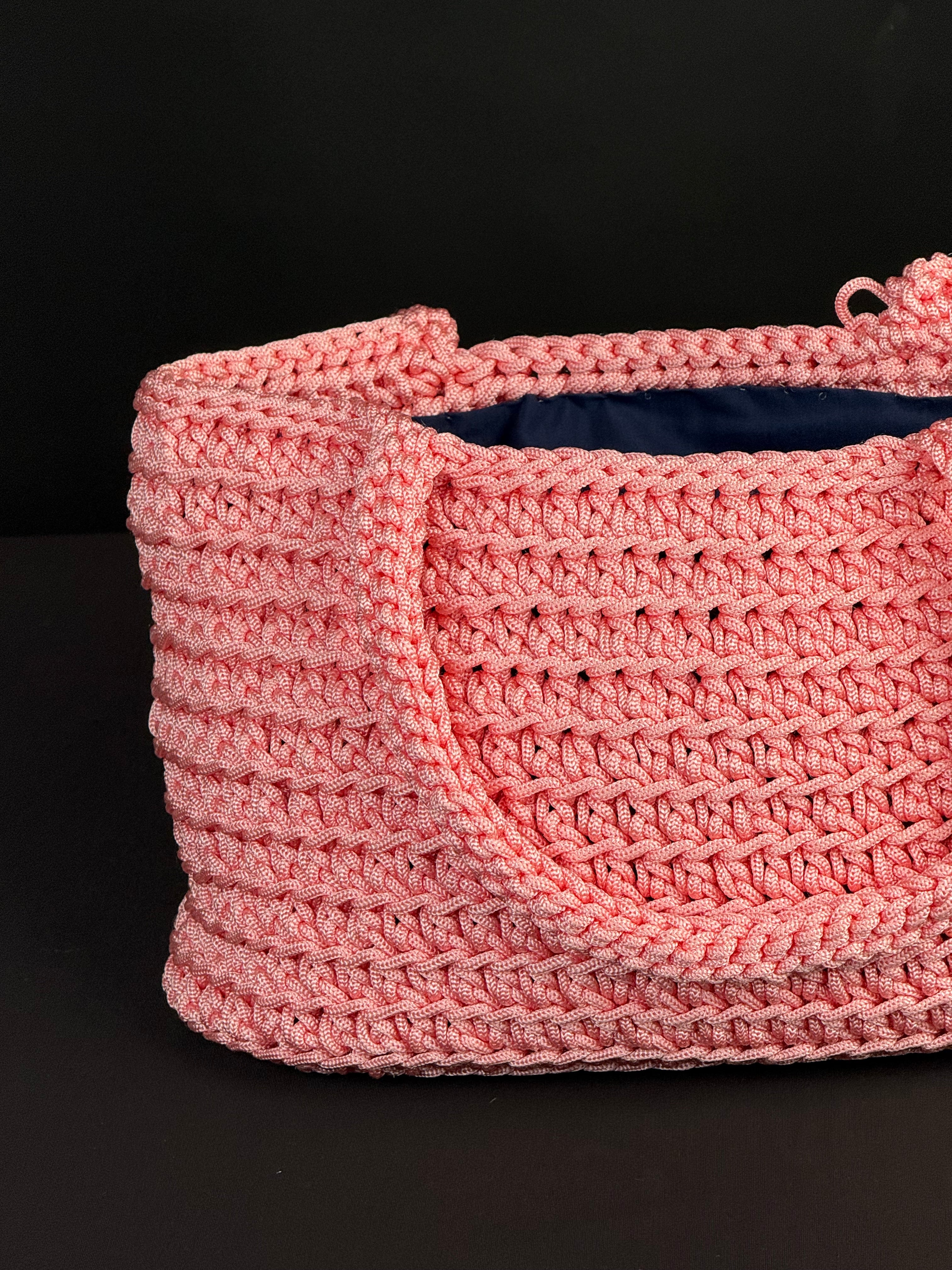 Sac Crochet Rose Poudré