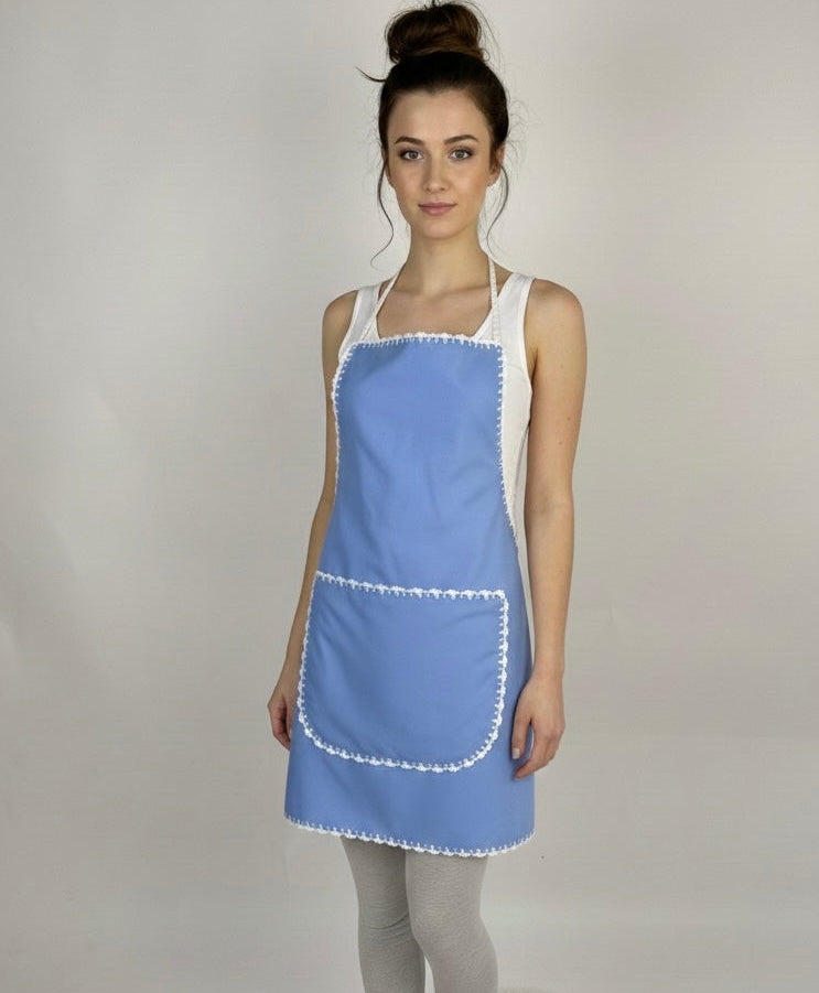 tablier de cuisine bleu ciel