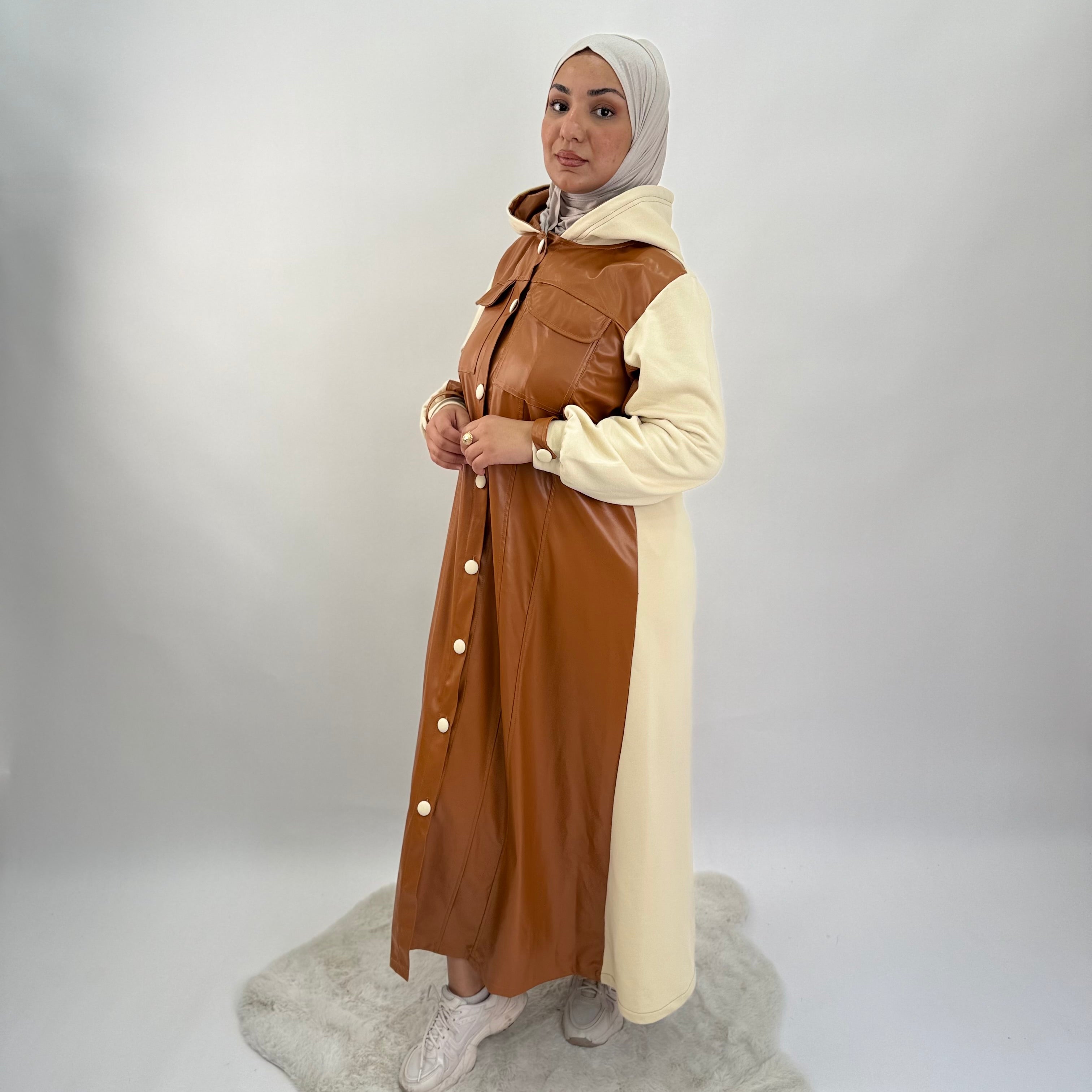 Robe manteau en skai