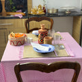 Série de table vichy rose