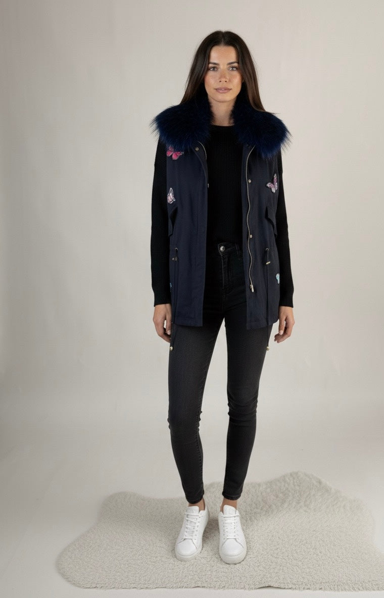 Gilet avec Fourrure Démontable