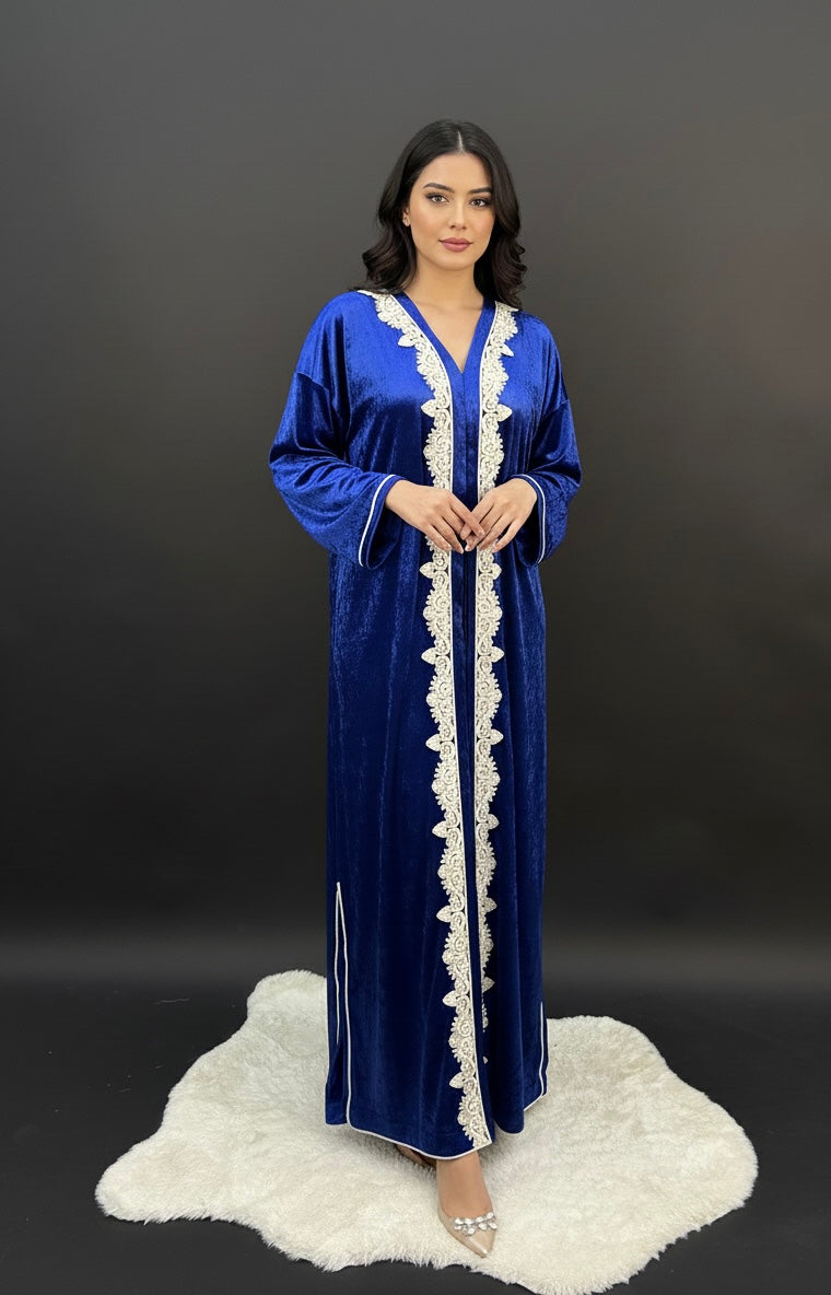 Caftan Velours Bleu Royal