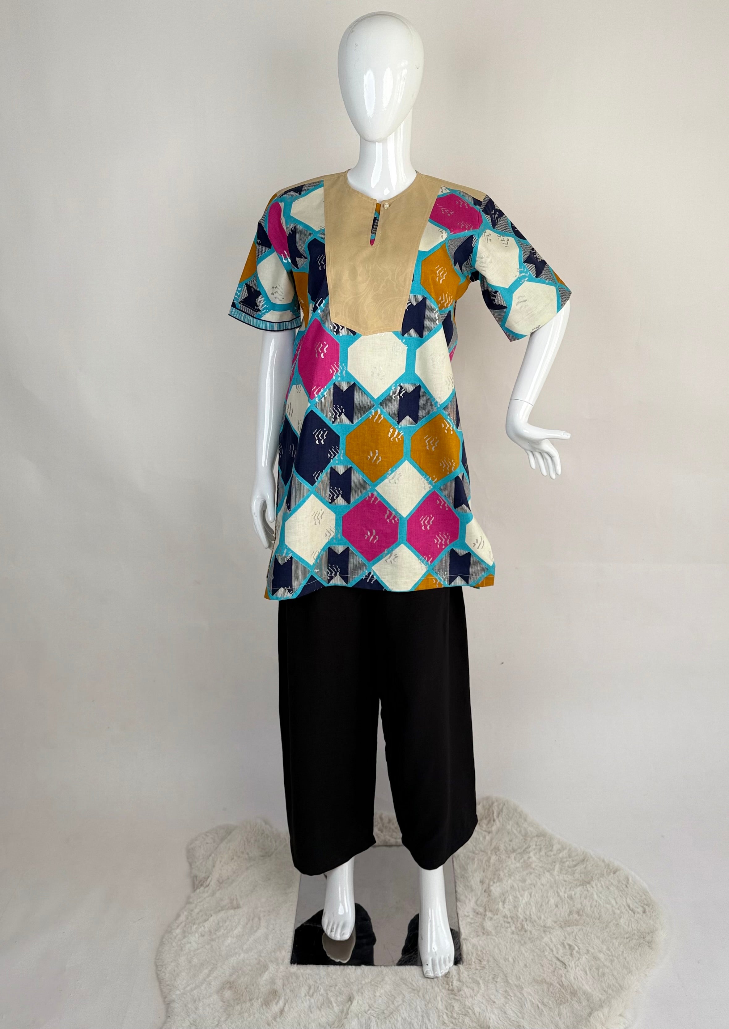 Tunique Géométrique Multicolore