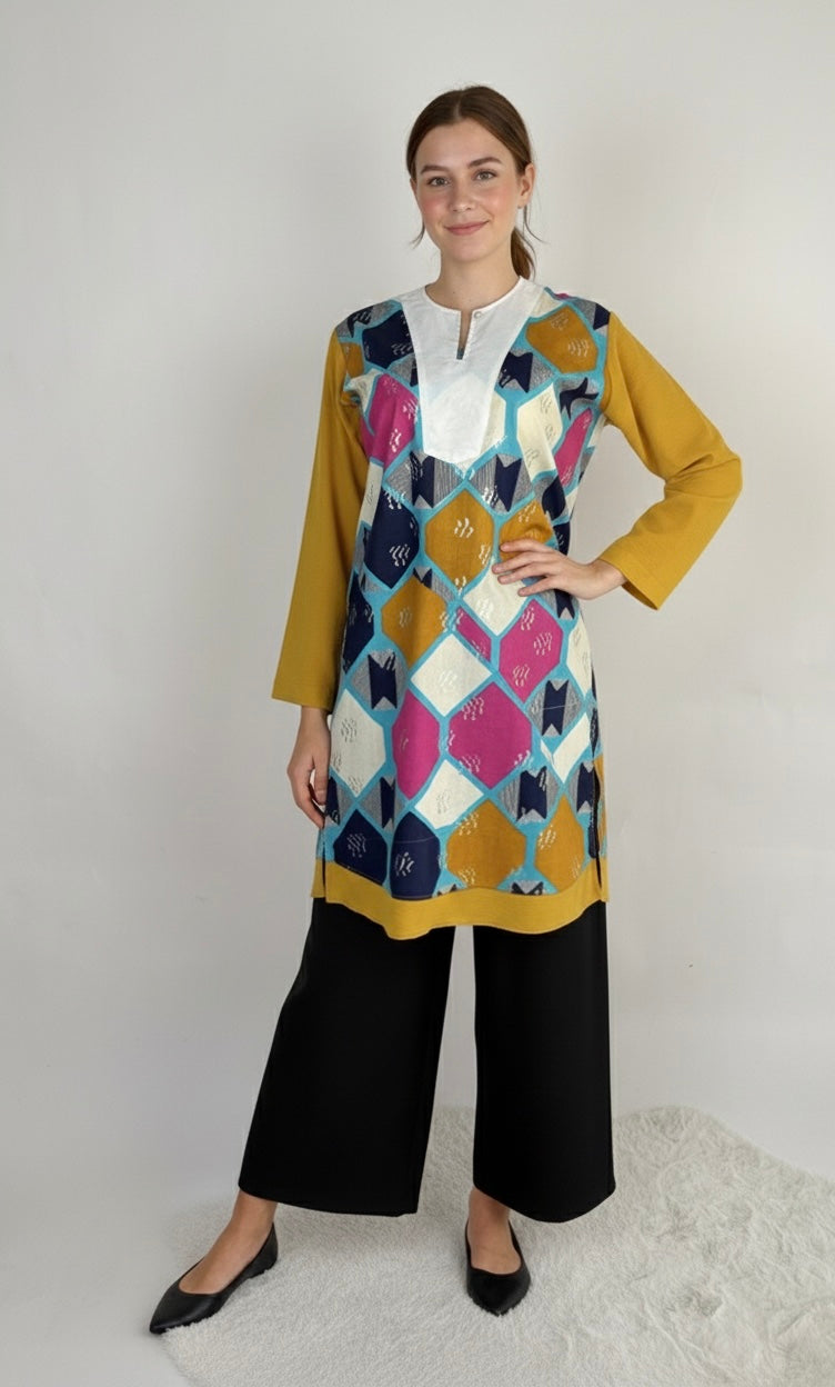 Tunique Géométrique Multicolore