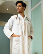 Blouse Blanche Col Officier Homme